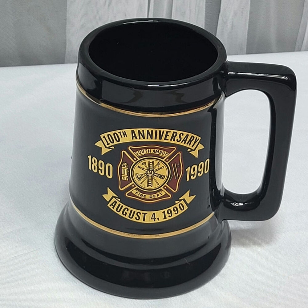 1990 South Amboy NJ Fire Department 100th Anniversary Beer Stein Mug USA Made - Picture 2 of 9